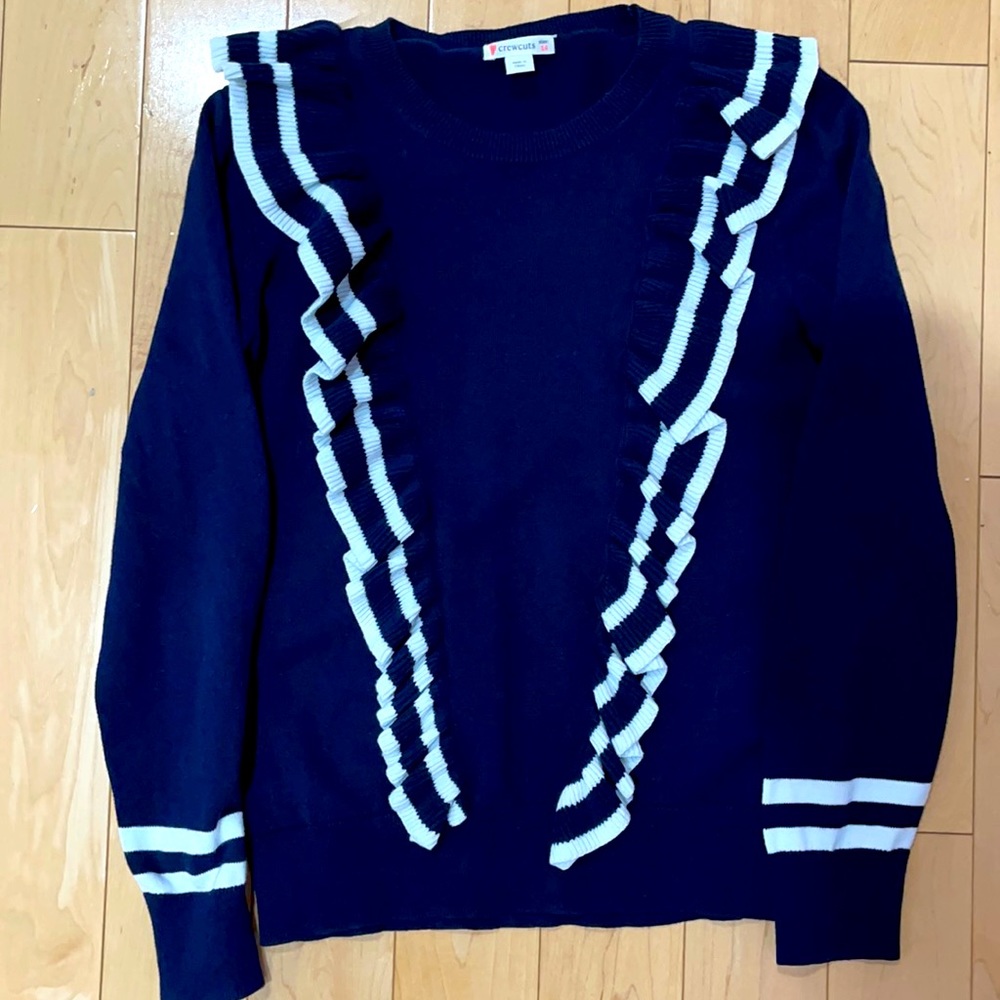 Girls Jcrew ruffled sweater size 14